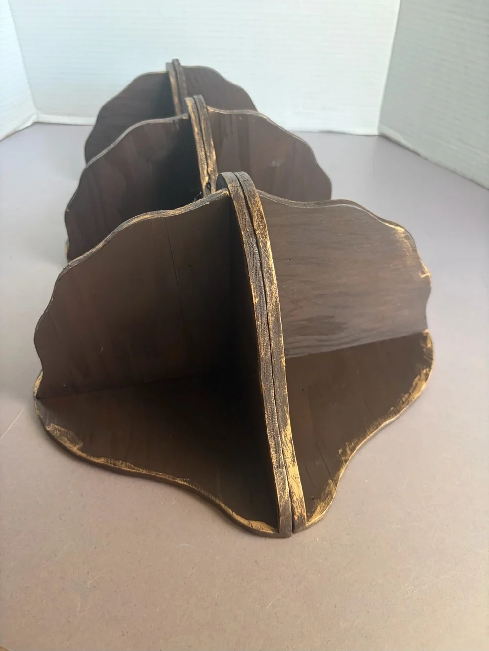 Vintage Dark Brown Decorative Wall Shelf - Rustic Home Wall Decor